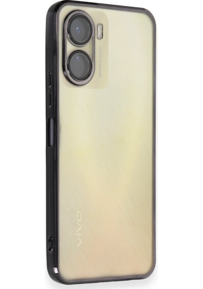 Vivo Y16 Kılıf Kamera Lens Korumalı Parlak Silikon Kapak Ryc/razer Lens - Siyah Siyah