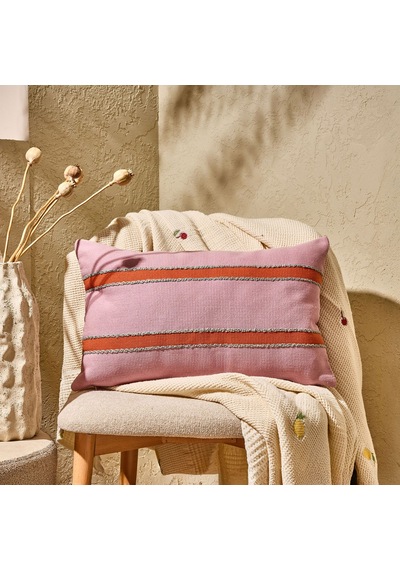 Soft Polina Kırlent - Pembe - 35x55 Cm Çok Renkli