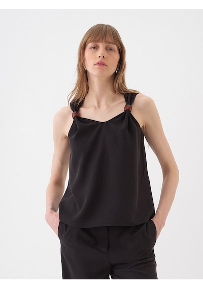 Xint Siyah Doğal Akışlı Oversize Bluz 751113