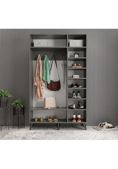 Açelya Portmanto Vestiyer Ayakkabılık Fb - M4 120 Cm Montaj Dahil
