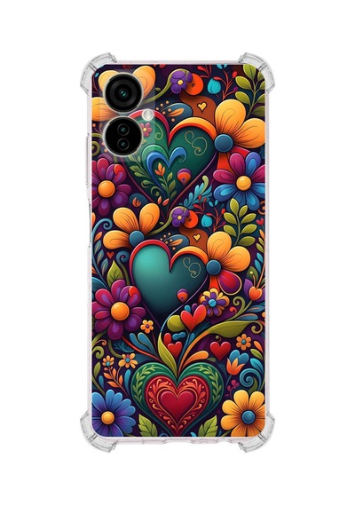 Printify Tecno Camon 19 Neo İle Uyumlu Düşlerin Dansı Serisi Çiçeklerin Dansı Tasarımlı Uv Baskılı Köşe Korumalı Antişok Kılıf Şeffaf
