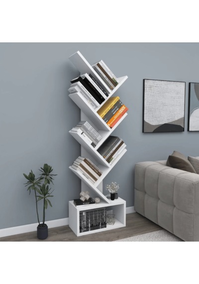 Reyo Home Enda Erine 8 Raflı Zikzak Kitaplık Beyaz