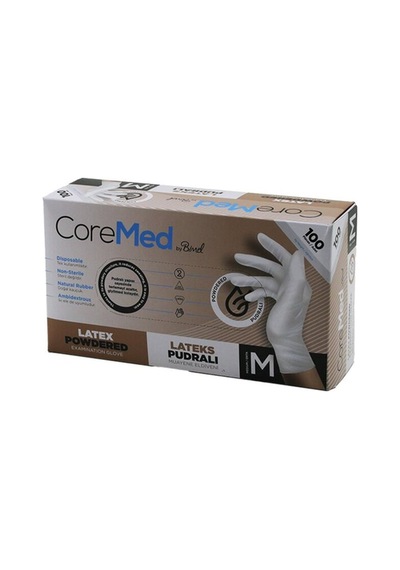 Coremed Bimel M Beden Pudralı Muayene Eldiveni 100lü 5671 Coremed Bimel M Beden Pudralı Muayene Eldiveni 100lü 5671