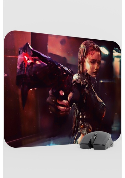 Dijital Savaşçı Kadın V3 48x40 Xl Gaming Kauçuk Kaymaz Taban Mouse Pad Fare Altlığı