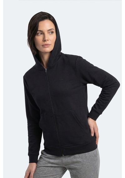Slazenger Sera I Kadın Fermuarlı Siyah Sweatshırt