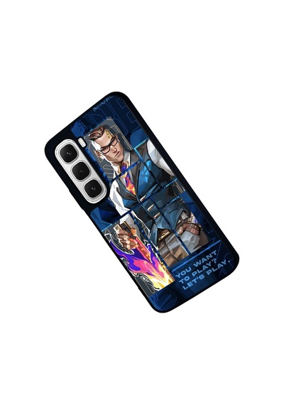 Tr Infinix Hot 60 İle Uyumlu Valorant Temalı Siyah Kılıf, Yumuşak Silikon, Şok Emici Koruyucu Kapak