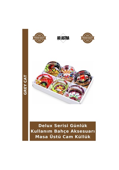 Delux Serisi Günlük Kullanım Bahçe Aksesuarı Masa Üstü Cam Küllük