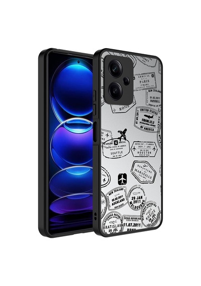 Xiaomi Redmi Note 12 5g Kılıf Aynalı Desenli Kamera Korumalı Parlak Zore Mirror Kapak Seyahat