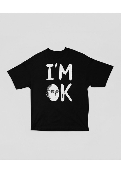 Tasarım One Punch Man Baskılı Unisex Oversize Anime Dizi Karakter SIYAH
