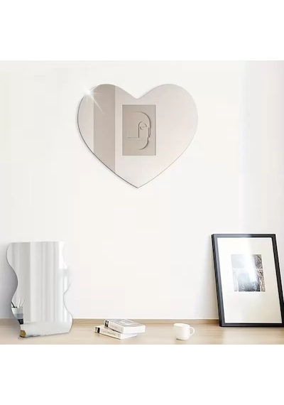30x30 Cm Kırılmaz Pleksi Dekoratif Duvar Aynası - Modern Organik Form 1. Sınıf Akrilik Ayna Belirtilmemiş