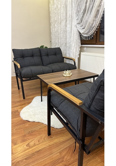 Modern Van Balkon, Bahçe, Cafe - Metal Kanepe Koltuk Takımı 2+2 +sehpa Antrasit Modern22 Antrasit Modern Van Balkon, Bahçe, Cafe - Metal Kanepe Koltuk Takımı 2+2 +sehpa Antrasit Modern22 Antrasit