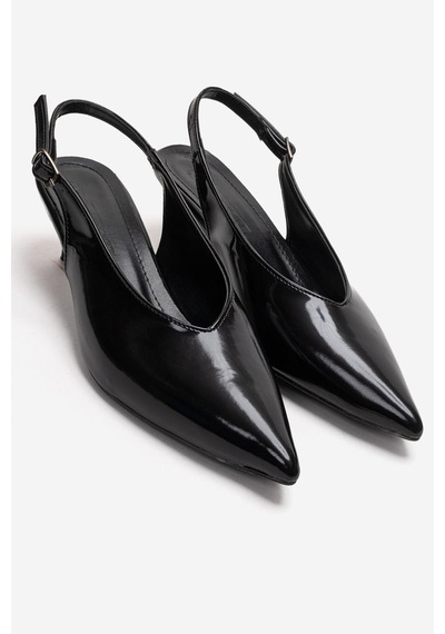 Alewomen Siyah Rugan Sivri Burun Arka Açık 4 Cm Topuk Boyu Gormi Stiletto Kadın Ayakkabı Siyah Rugan Alewomen Siyah Rugan Sivri Burun Arka Açık 4 Cm Topuk Boyu Gormi Stiletto Kadın Ayakkabı Siyah Rugan