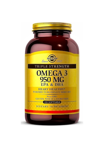 Solgar, Omega-3, Epa & Dha, Triple Strength, 950 Mg, 100 Softgels
