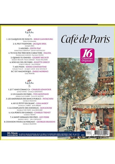 Café De Paris 16 Chansons Originales Vinyl Lp Plak