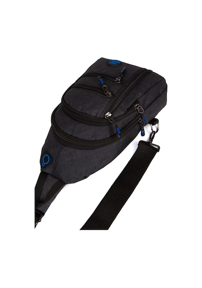 Newish Polo Keten Kumaş Usb Kulaklık Çıkışlı Fermuarlı Göğüs Ve Omuz Çantası New122 - Siyah - Sarı