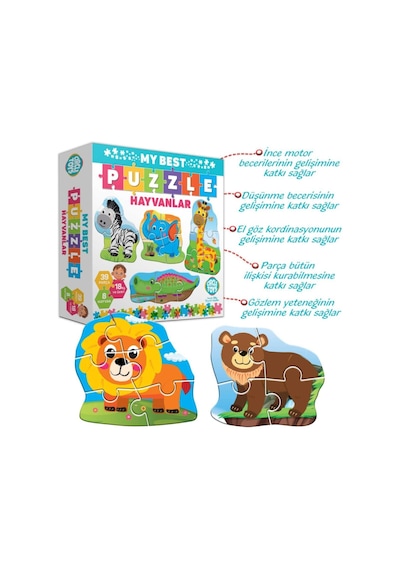 18-36 Ay Hayvanlar ve Taşıtlar Puzzle Set