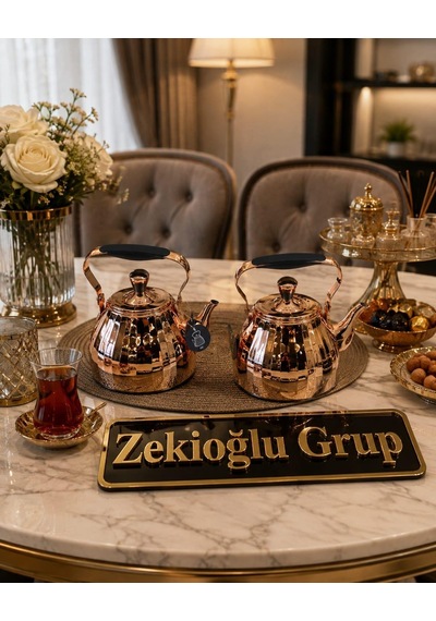 2 Litre Ve 3 Litre Çaydanlık Takımı Bakır Renk Paslanmaz Çelik Çaydanlık İthal Demlik Çaydanlık