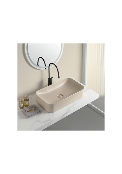 Ey-4730mk Mat Cappucino Tezgah Üstü Lavabo Mat Cappucino