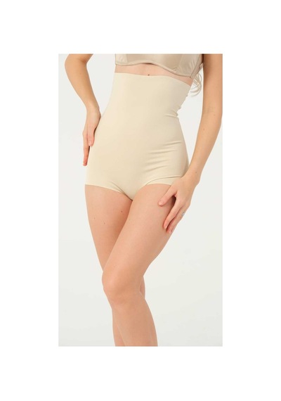 Lorexia Kadın Korse Uzun Slip Lazer Kesim İz Yapmaz Silikon Şeritli Bej