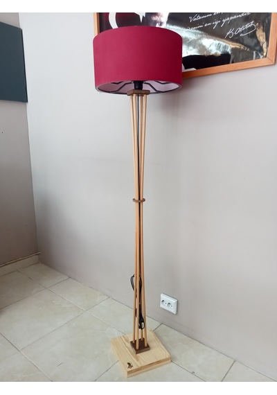 Ahşap Lambader- Köşe Lambası Bordo