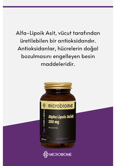 Microbiome Alpha Lipoic Acid 200 MG 30 Tablet