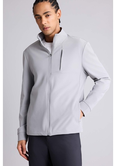 Defacto Defactofit Standart Fit Dik Yaka Fermuarlı Sweatshirt F7635ax25augr454 Gri