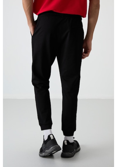 Tommy Life Siyah Pamuklu Yumuşak Dokulu Comfort Fit Nakışlı Erkek Jogger - 82123 Siyah