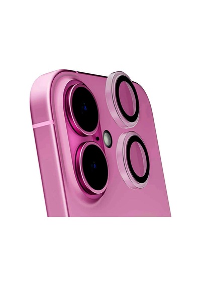 İphone 16 / 16 Plus İle Uyumlu Mercek Lens Kamera Koruyucu Pembe