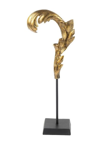 Gold Leaf Metal Dekoratif Obje 10x10x45cm