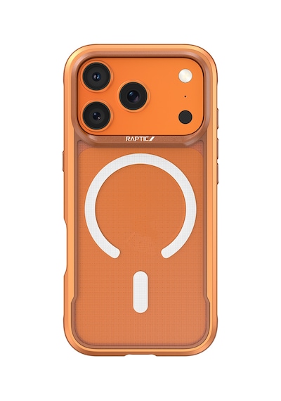 Apple Uyumlu iPhone 17 Pro Max Kılıf M-safeli Raptic Shield Classic Serisi Şeffaf Tasarım C-magnet Kapak Turuncu Turuncu