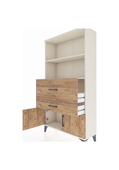 Arges Dolap 2 Raflı 2 Çekmeceli 2 Kapaklı 88x30x163 Aytaşı-çam Aytaşı