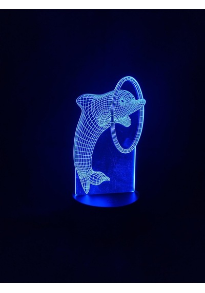 3d Yunus Figürlü Gece Lambası Çok Renkli