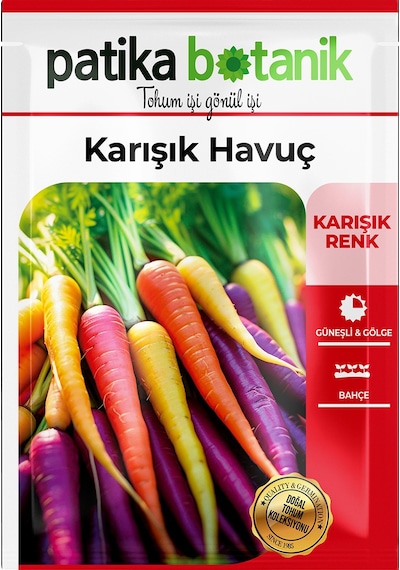 2500 Adet Yerli Ata Karışık Havuç Tohumu Sarı,turuncu, Mor, Kırmızı