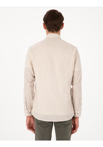 Pierre Cardin Erkek Bej Gömlek Desenli 50307025-vr011 Bej