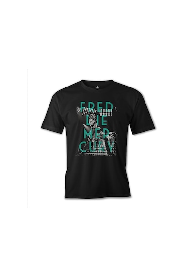 Freddie Mercury Baskılı Sİyah Erkek Tshirt 001