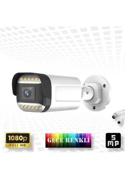 8 Li Araç İnsan Yüz Tanımalı Hareket Algılayan 5 Mp Lens 12 Warm Led Gece Renkli Kamera Seti 3312w-pls