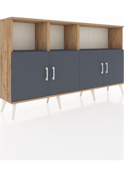 Arges Konsol 6 Raflı 4 Kapaklı 176x30x99 Çam-antrasit Antrasıt - Atlas Çam Arges Konsol 6 Raflı 4 Kapaklı 176x30x99 Çam-antrasit Antrasıt - Atlas Çam