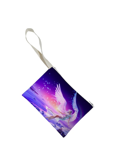 Unisex Anime Melek Desenli Portföy Clutch Çanta Çok Renkli