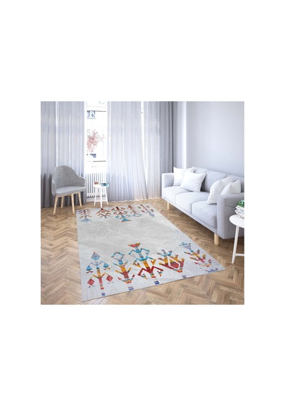 Vicenza Makinede Yıkanabilir Kaymaz Taban Dekoratif Modern Mutfak Yolluk Koridor Ve Salon Halısı Beyaz
