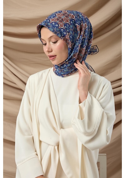 Silk Home Soft Eşarp 73093-09 Saks, Kiremit, Beyaz, Antrasit
