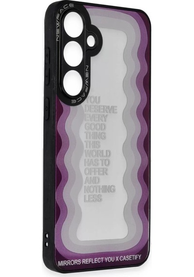 Newface Samsung Uyumlu,  Galaxy A25 5g Kılıf Mirror Desenli Kapak - Mirror - 5 - Özel Seri 8683140715793 Mor