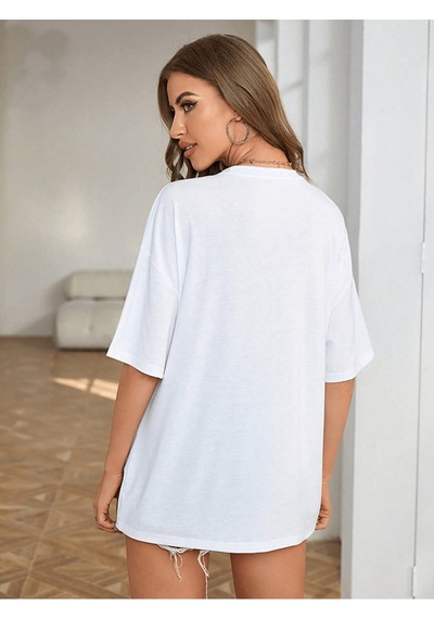 Uyguntarz Unisex Attitude Tasarım Basklı Tshirt Beyaz