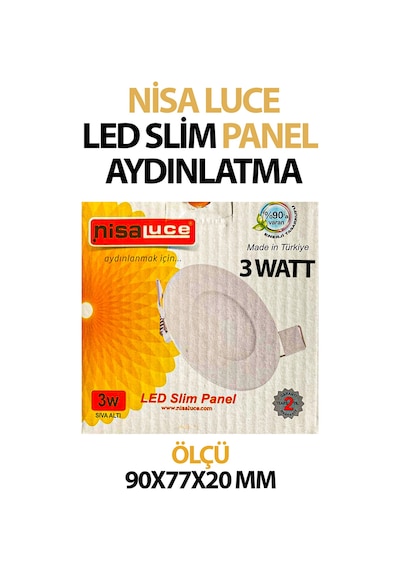 Sıva Altı Led Aydınlatma Paneli 12 Watt Tasarruflu Beyaz Işık