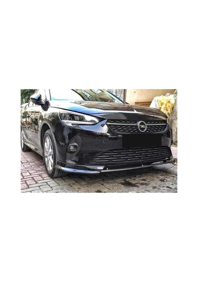 Opel Corsa F 3 Parça Ön Lip Plastik Parlak Siyah Karlık-ön-ek-bodykit