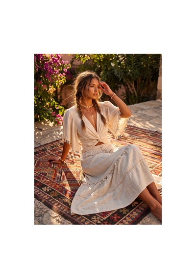 Fashion Cocktail Akdeniz Esintili Uzun Etekli Geniş Kollu Pullu Midye İstiridye Deniz Yıldızı Dekoratif Sallantılı Şe Bej Fashion Cocktail Akdeniz Esintili Uzun Etekli Geniş Kollu Pullu Midye İstiridye Deniz Yıldızı Dekoratif Sallantılı Şe Bej