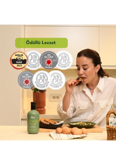 Premium Organik Natürel Sızma Zeytinyağı - Ödüllü, Erken Hasat, Soğuk Sıkım 250 Ml