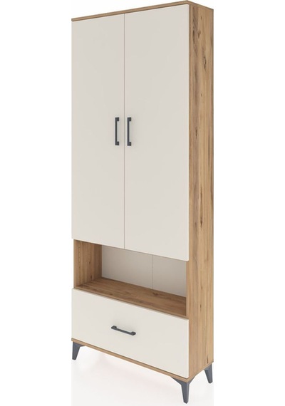Arges Dolap 3 Raflı Tek Çekmeceli Tek Askılı 88x30x221 Çam-aytaşı Atlas Çam
