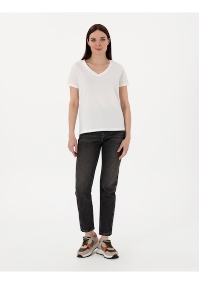 Pierre Cardin Kadın Beyaz Tişört Basic 50305749-vr013 Beyaz Pierre Cardin Kadın Beyaz Tişört Basic 50305749-vr013 Beyaz