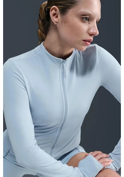Nike Zenvy Dri-fıt Full-zip Long-sleeve Top Sweatshirt Blue Kadın Sweatshirt Açık Mavi