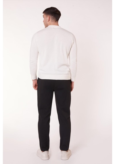 Braccas Erkek Beli Bağcıklı Yandan Cepli Slim Fit Jogger Siyah Pantolon Siyah
